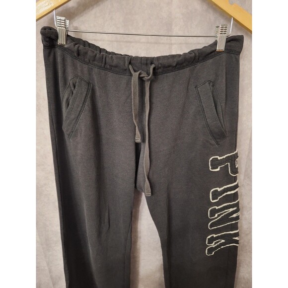 Y2K Victoria's Secret PINK Wide Leg Sweatpants Sz XS Puff Letters Relaxed Baggy - Picture 8 of 10